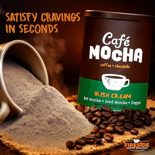 Fireside Coffee Irish Cream Cafe Mocha - Premium Instant Mix, 8oz