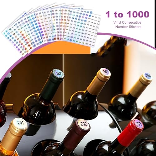 Self-Adhesive Number Stickers 1-1000 - Waterproof Round Labels
