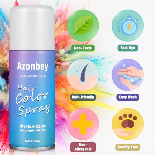 Blue Temporary Hair Color Spray for Parties & Halloween