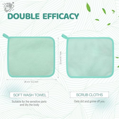 5-Pack Exfoliating Washcloths - Dual-Sided Nylon Bath Scrub Towels