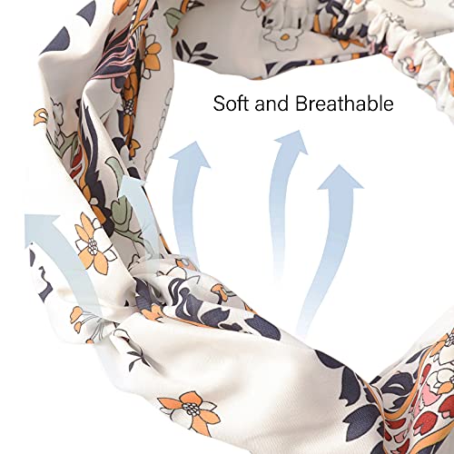 AWAYTR Chiffon Twist Headband - 3PCS in Navy, Red & White