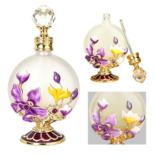 Joyeee 30ml Vintage Glass Perfume Bottle - Antique Refillable Travel Vial