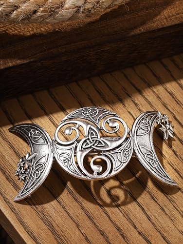 Vintage Celtic Knot Triple Moon Hair Clip Jewelry for Women