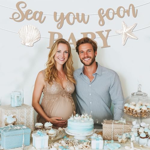 Ocean-Themed Baby Shower Banner - Sea You Soon with Cute Animals
