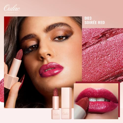 Oulac 2PCS Shimmer Lipstick Set - Vegan Hydrating Lip Balm