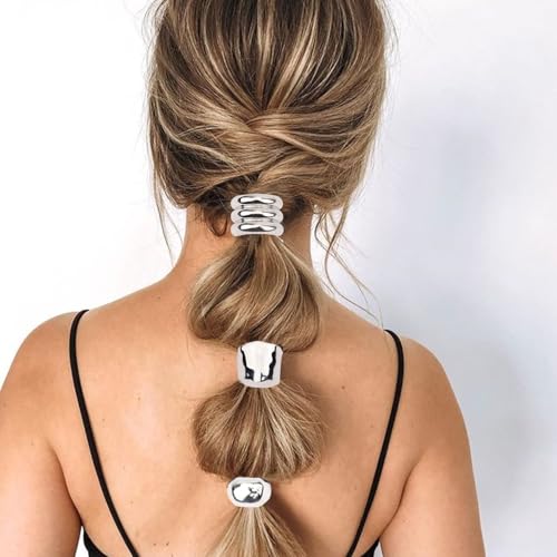 WHAVEL Silver Metal Hair Cuff Ponytail Holders - 6 Piece Set