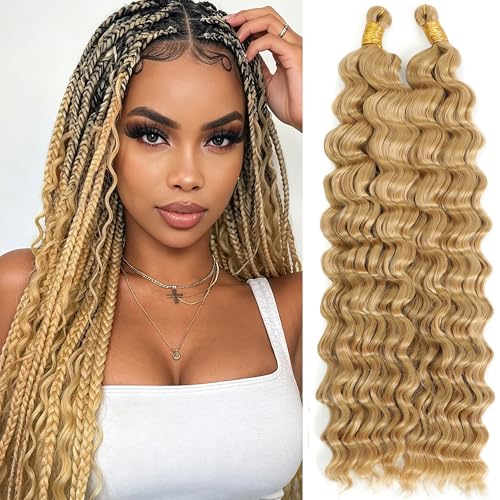 Gladream 18 Inch Deep Wave Crochet Hair - Boho Curly Braiding Hair #27