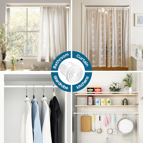 Adjustable Spring Tension Curtain Rod - 28 to 48 Inches, 2-Pack
