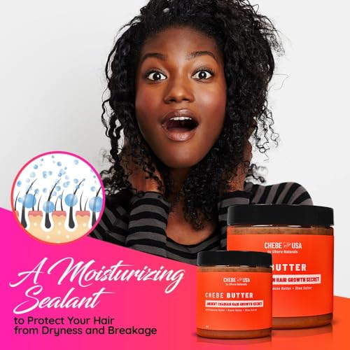 Uhuru Naturals ChadianChebe™ Hair Growth Butter - 8oz African Herbal Moisturizer for Thick, Long Hair