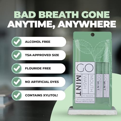 Exershield GO Travel Mouthwash - Alcohol-Free Mint Pack (5 Pks)