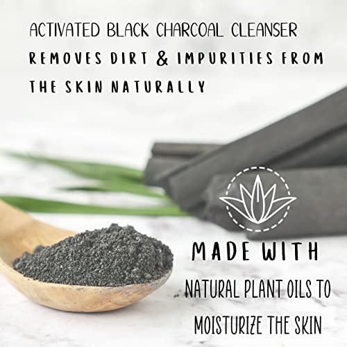 Activated Charcoal Soap Bar for Men & Women - Natural Facial & Body Cleanser - Vegan & Handmade with Organic Ingredients