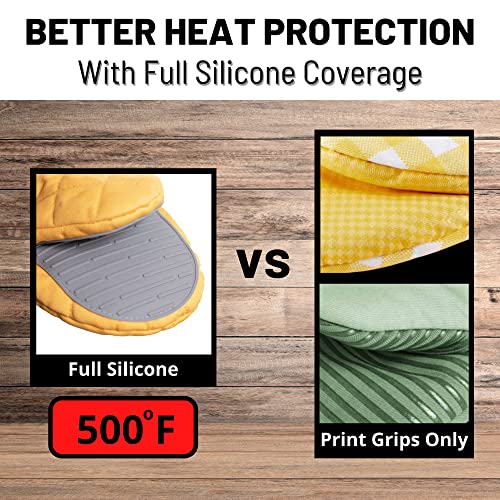 Kisx Mini Silicone Oven Mitts Set - Heat Resistant Kitchen Gloves