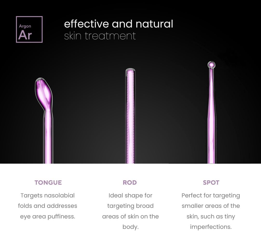 NuDerma Professional Skin Therapy Wand - Portable Skin Treatment Device with 6 Neon & Argon Wands | Firm, Clear, and Tighten Skin