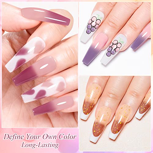 Jelly Pink Color Changing Gel Nail Polish Set - 6 Bottles