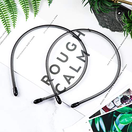 Unisex Metal Headbands 6-Pack - Non-Slip Spring Hair Bands for Men & Women