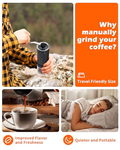 Portable Manual Coffee Grinder with 40 Adjustable Settings