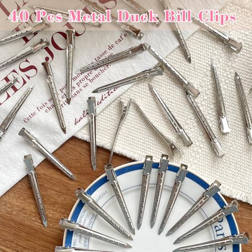 40 PCS Metal Duck Bill Hair Clips for Thick & Thin Hair