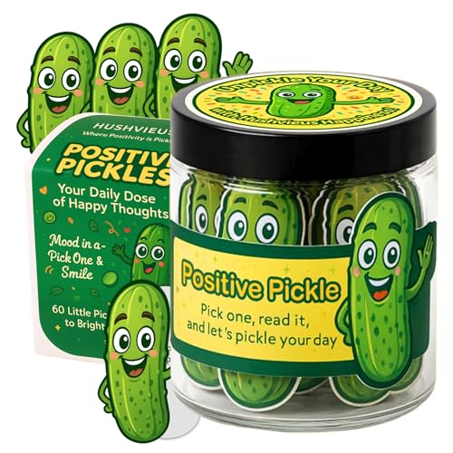 60 Positive Pickle Cards Jar - Uplifting Affirmation Gifts