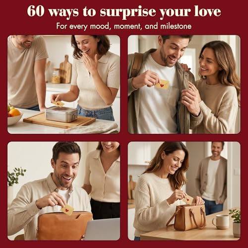 STOFINITY 60 Mini Love Notes with Envelopes for Couples