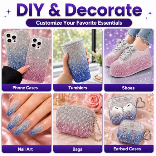 32 Colors 32000 Pcs Flatback Rhinestones Kit with Glue & Tools