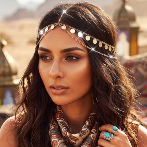 Catery Gold Head Chain Indian Head Jewelry for Women - Traditional Bridal Accessory