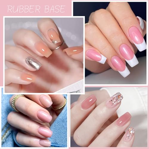 VENALISA Transparent Pink Rubber Base Gel Nail Polish Set of 6 | Soak-Off UV/LED Manicure Kit