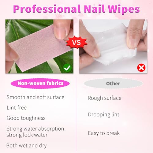 Lint-Free Nail Wipes - 450 Pcs Super Absorbent Cleaning Pads