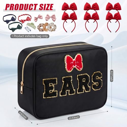 Hillban Large Ears Headband Travel Organizer Bag - Waterproof Nylon Case