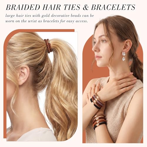 30-Pack Braided Hair Ties for Thick Hair - Damage-Free, No Crease