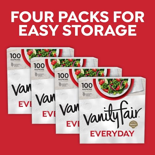 Vanity Fair Everyday Paper Napkins, 400 Count - 2-Ply Disposable Napkins