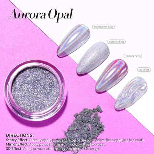 Born Pretty Holographic Nail Powder - Rainbow Iridescent Pigment