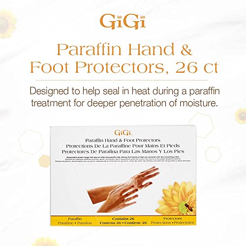 GIGI Paraffin Wax Liners for Hands & Feet - Disposable Protectors, Clear, 26 Count, Hand & Foot Treatment