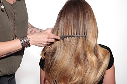 Tearsheet Carbon Wide Tooth Detangling Comb with Tail for All Hair Types