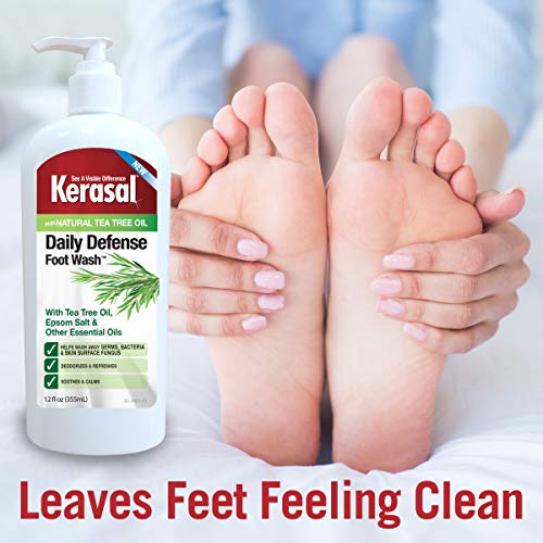 Kerasal Daily Defense Foot Wash with Tea Tree Oil & Epsom Salt, 12 oz (2 Pack)
