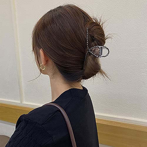 Bphne 3 Pack Metal Hair Claw Clips for Women, Large Non-Slip 4.5 Inch, Threaded Variant