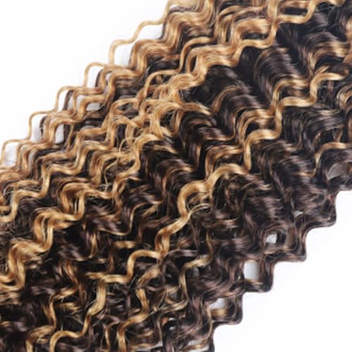ZHAOXI WIG Jerry Curly Hair Bundles P4/27 8-12 Inch - 3 Pack