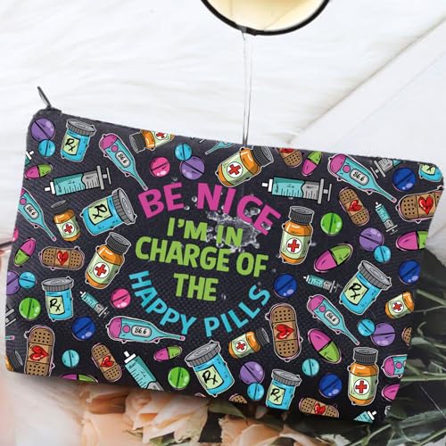 G2TUP Pharmacy Technician Makeup Bag - Funny Pharmacist Gift, Graduation Be Nice I Am New