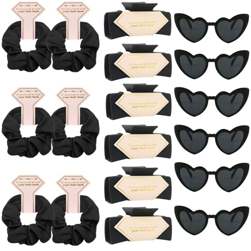 Tethzeng 18pcs Dark Black Bridesmaid & Bachelorette Hair Accessories Gift Set