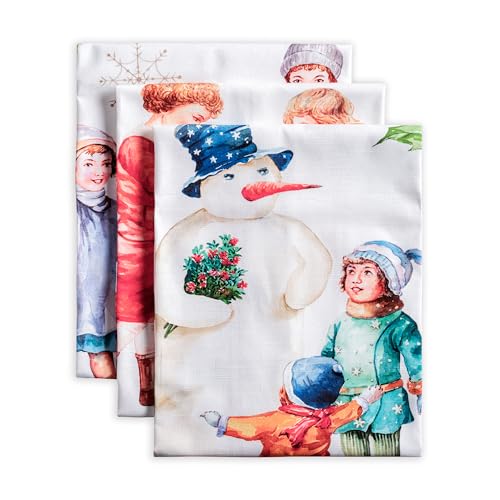 Maison d'Hermine Set of 3 Cotton Kitchen Towels - 27.5" x 20"