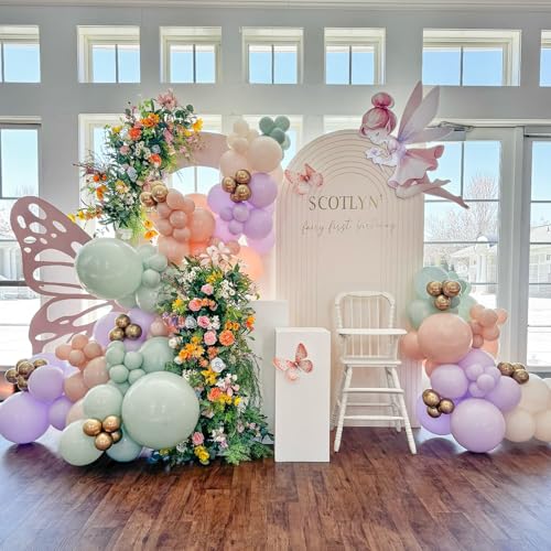 Pastel Balloons Set - 12 Inch Fairy Wildflower Party Decor