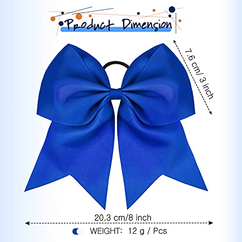 2 Packs 8-Inch Jumbo Cheerleading Hair Bows for Girls - Blue