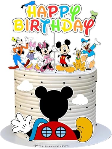 10-Piece Cartoon Birthday Cake Decoration Set with Topper