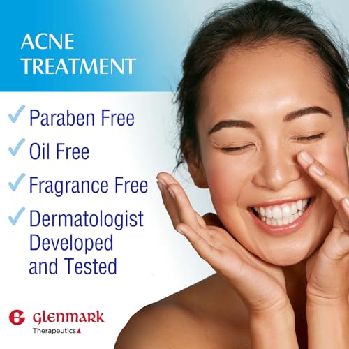 Glenmark Therapeutics Adapalene Gel 0.1% Acne Treatment 45g - Paraben-Free Topical Retinoid for Face