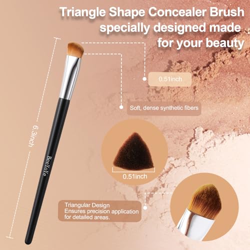 BeeYoYe Triangle Concealer Brush for Under Eye & Precise Makeup Blending