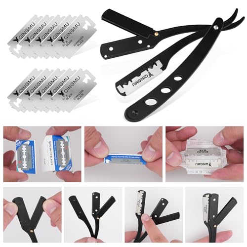 Men's Beard Grooming Kit with Shaping Tools, Razor & Blades