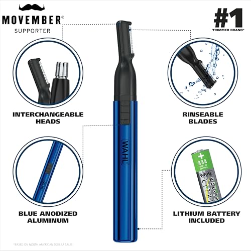 Wahl Lithium 2-in-1 Pen Trimmer for Nose, Ear and Eyebrow Grooming