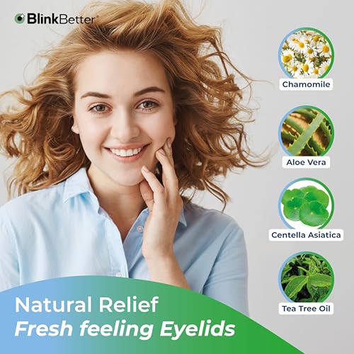 BlinkBetter Tea Tree Oil Eyelid Wipes - 60 Count Pack of 1 - Blepharitis & Dry Eye Relief, Gentle Cleansing & Soothing for Sensitive Eyes