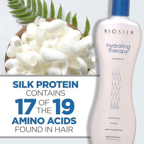 BioSilk Hydrating Shampoo - Moisturizing Formula for Strong Hair, 12 Oz