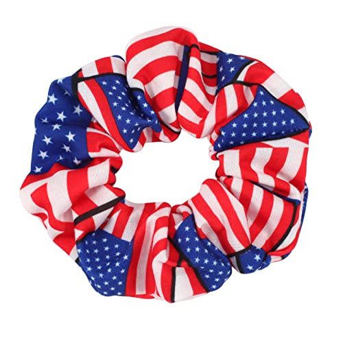 4Pcs American Flag Hair Scrunchies - Patriotic 4th of July Ties