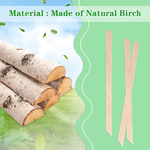 JANYUN 200 Pcs Eyebrow Waxing Sticks - Slanted Wood Applicators